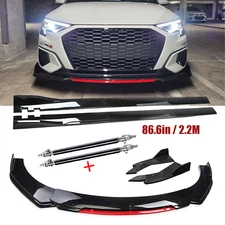 For Audi A3 A4 A5 S4 TT Front Bumper Lip Splitter Spoiler Side Skirt Body Kit