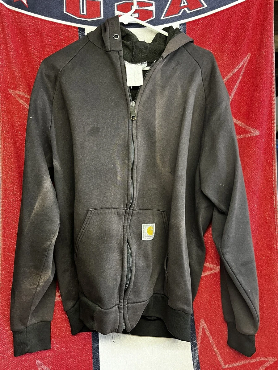 Carhartt Full Zip Hoodie Mens XLT Brown Thermal Lined Workwear Sweatshirt |  eBay