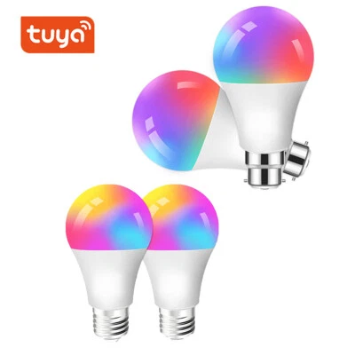 Tuya WiFi RGB Smart Life LED Light Bulb for Alexa Google E27 B22 RGB Color Lamp