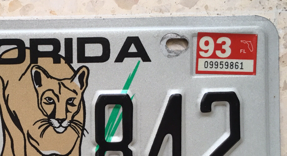 WILDLIFE FL COUGAR license plate Big Cypress Everglades Park