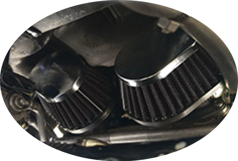 Air Filter Cleaner 2.15in Motorcycle Cold Air Intake High Flow Cone Filter 2PCS — 第 2/4 张图片