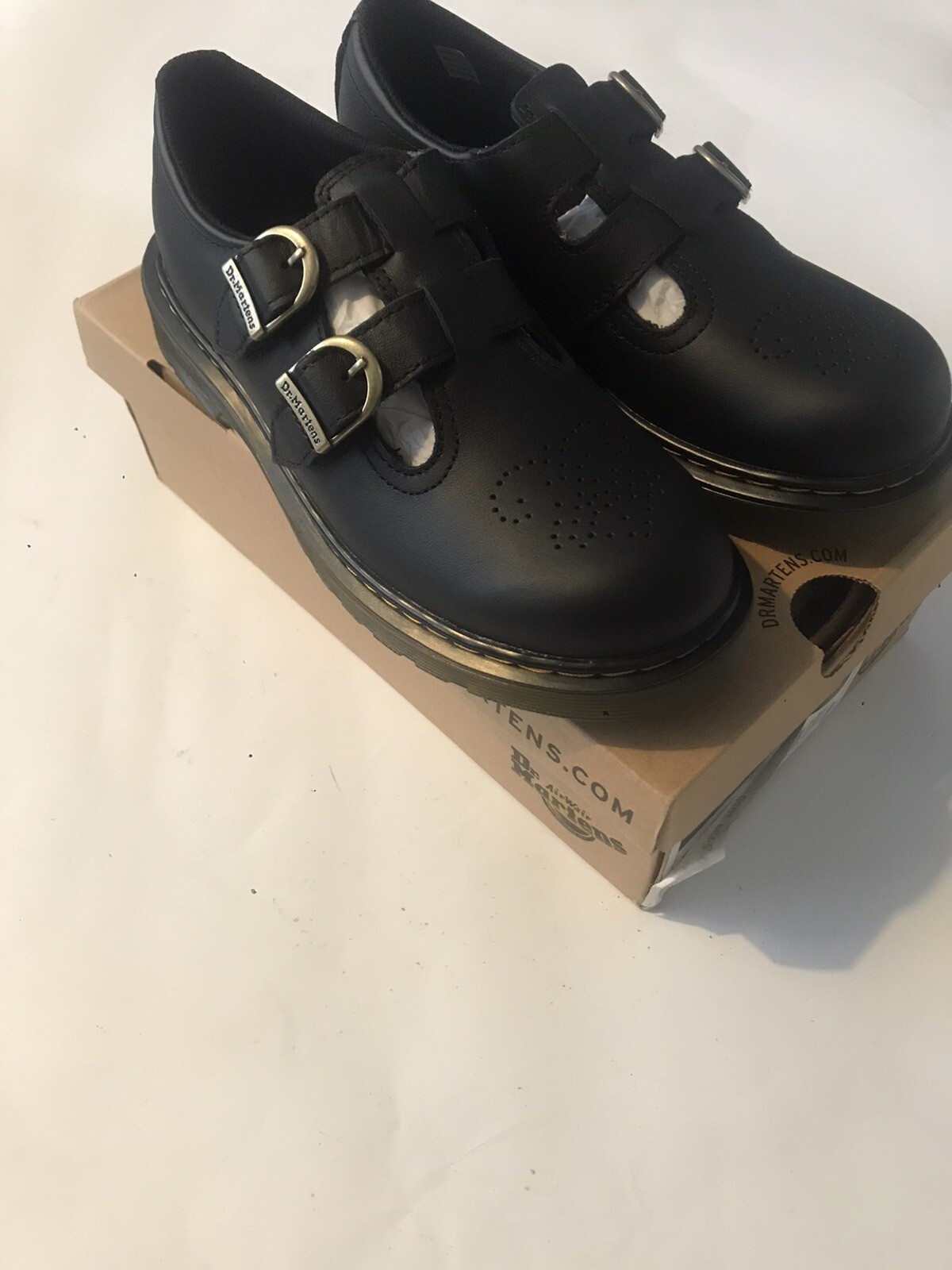 Dr. Martens 8065 Mary Jane Smooth Black Double Strap Shoes Size Uk-3 image 3