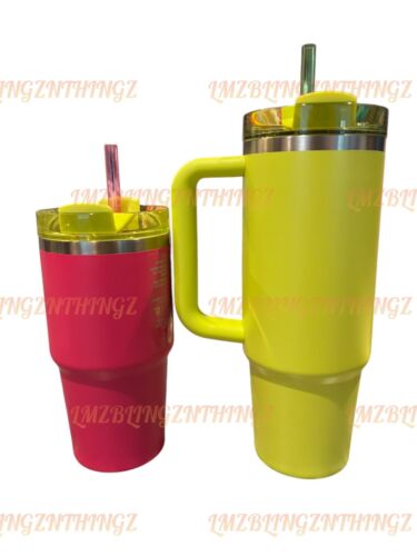 Stanley x Starbucks Mexico 2024 Lemongrass 30oz & Pink 20oz Set ~ Neu mit Etikett ~ US-VERKÄUFER - Bild 3 von 13