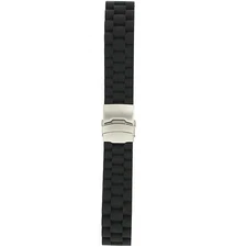 Silicone Rubber Watch Band with Deployment Adjustable Deployment Buckle