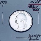 1932-S BRILLIANT UNCIRCULATED KEY DATE!  U.S. WASHINGTON QUARTER.