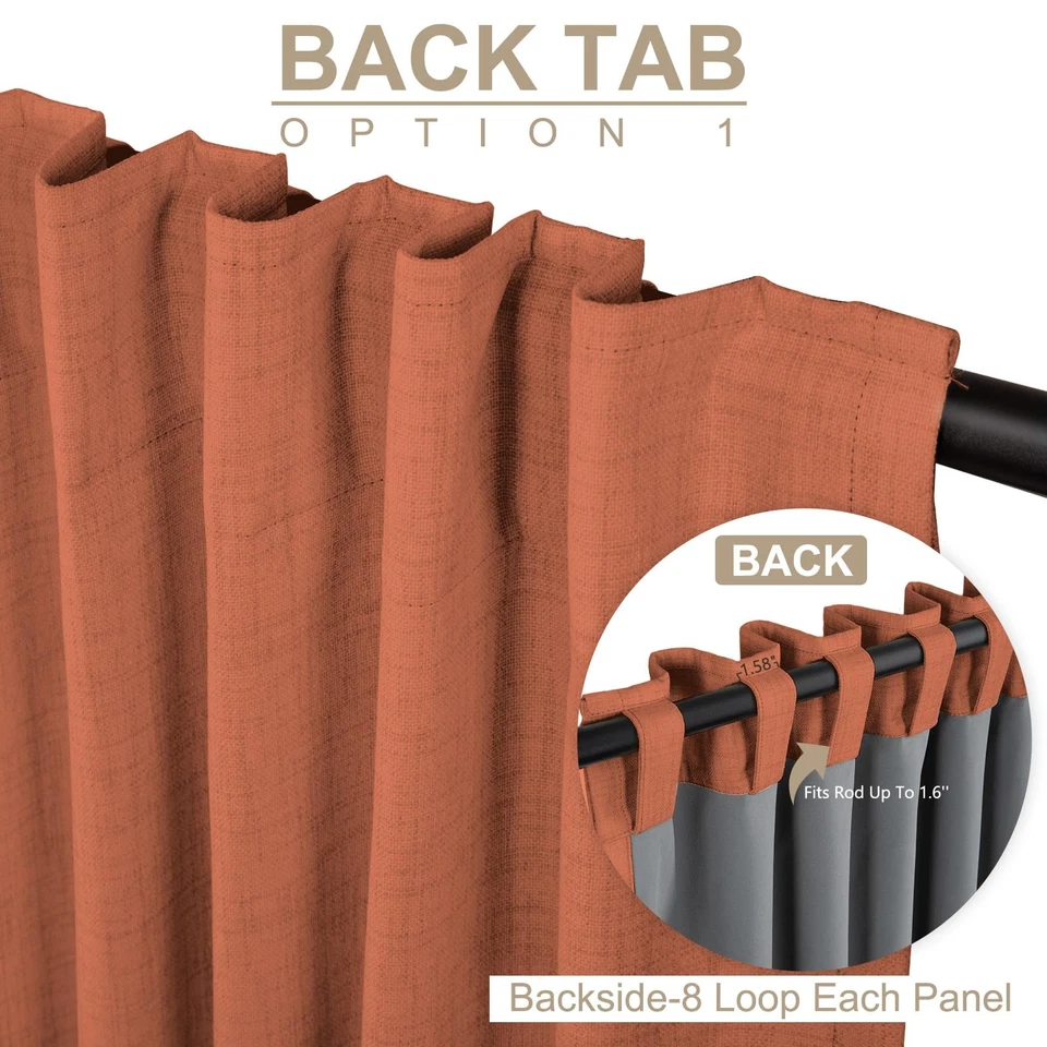 Linen Blackout Curtains for Bedroom 84 Inches Long, Back Tab/Rod Pocket Livin... - Image 3 of 4