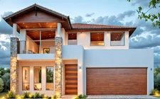 Custom modern  luxury TWO-STORY house plan 4 bedroom & 2 Bathroom with CAD File