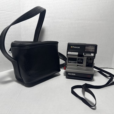 Polaroid Sun 600 LMS Instant Film  Land Camera w/ Strap And Case UNTESTED VTG