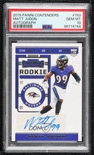 2019 Panini Contenders Rookie Ticket Matt Judon #153 PSA 10 GEM MT Auto 5w0