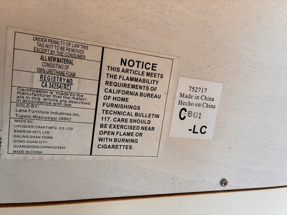 Lacquer Craft Mft King Size Headboard With Padding Off White - Image 2 of 2