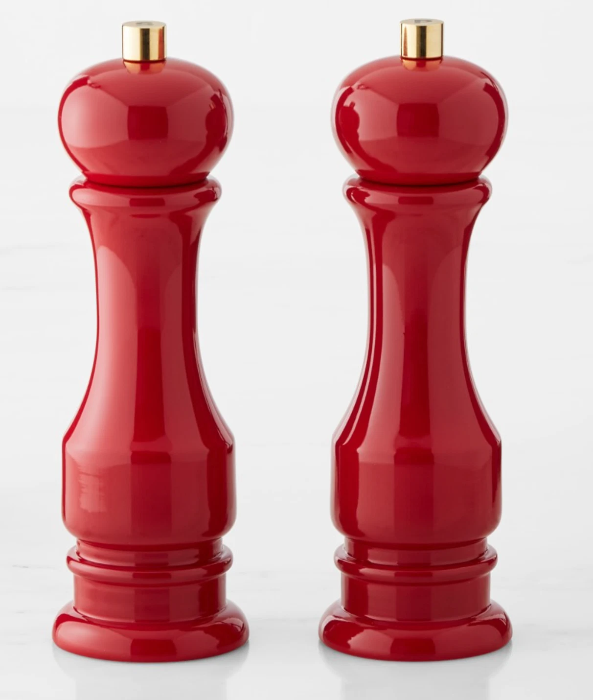 WILLIAMS SONOMA 7" Italian Crafted Wooden Salt & Pepper Mill Set RED $119.95