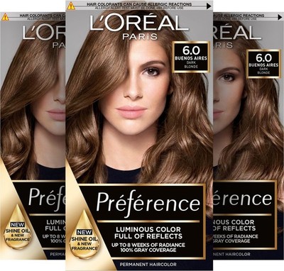 L'ORÉAL PARIS Coloration PRÉFÉRENCE HAARFARBE , 3-tlg.,   6-Natur Hellbraun