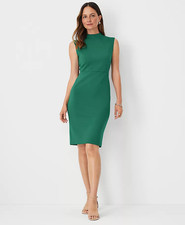 NEW ANN TAYLOR 159 EVERGREEN DOUBLE KNIT SHEATH DRESS SZ 4
