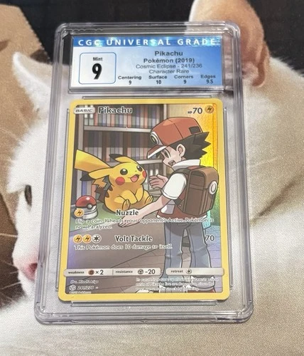 Pokemon Pikachu 241/236 Alt Art Secret Rare Cosmic Eclipse Sun & Moon CGC 9