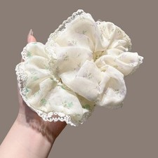 soft for For FRENCH lace scrunchie hair tie with small floral pattern 15cm