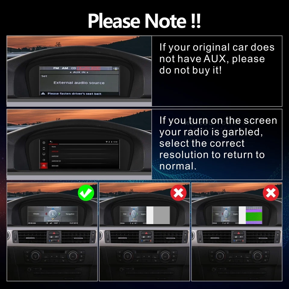 Android Auto CarPlay iDrive Display Screen for BMW E60/E61/E90/E91/E92/E93 CCC - Image 4 of 4