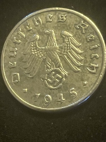 1945 WWII German 1 Pfennig Coin Rare Date Minted In Berlin - Picture 6 of 10