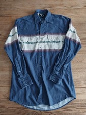 Vtg Roper Border Shirt Pearl Snap Long Sleeve Aztec Western Rodeo USA Mens Sz L