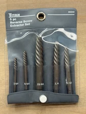 Titan Tools 85500 5 Pc. Screw Extractor Set (7/64", 9/64", 19/64", 1/4", 5/32")