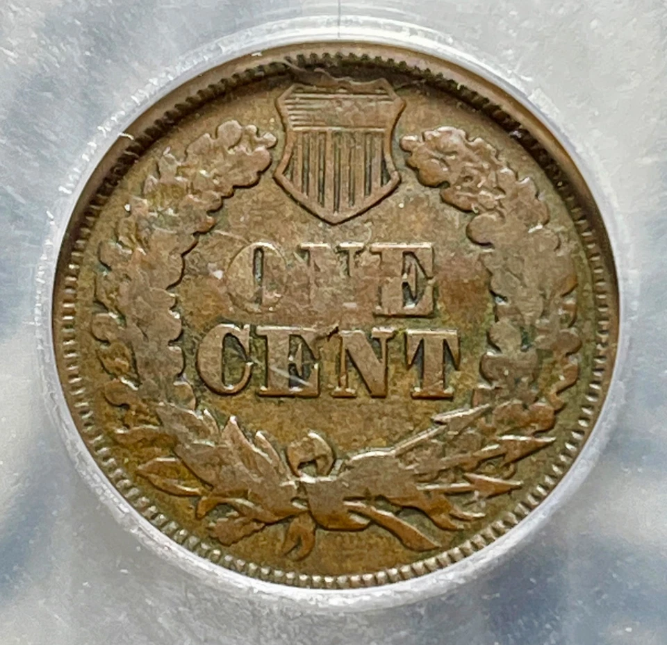 1865 Indian Head Cent VF20 Brunk W-852 "Woods" Counterstamp - Image 3 of 4