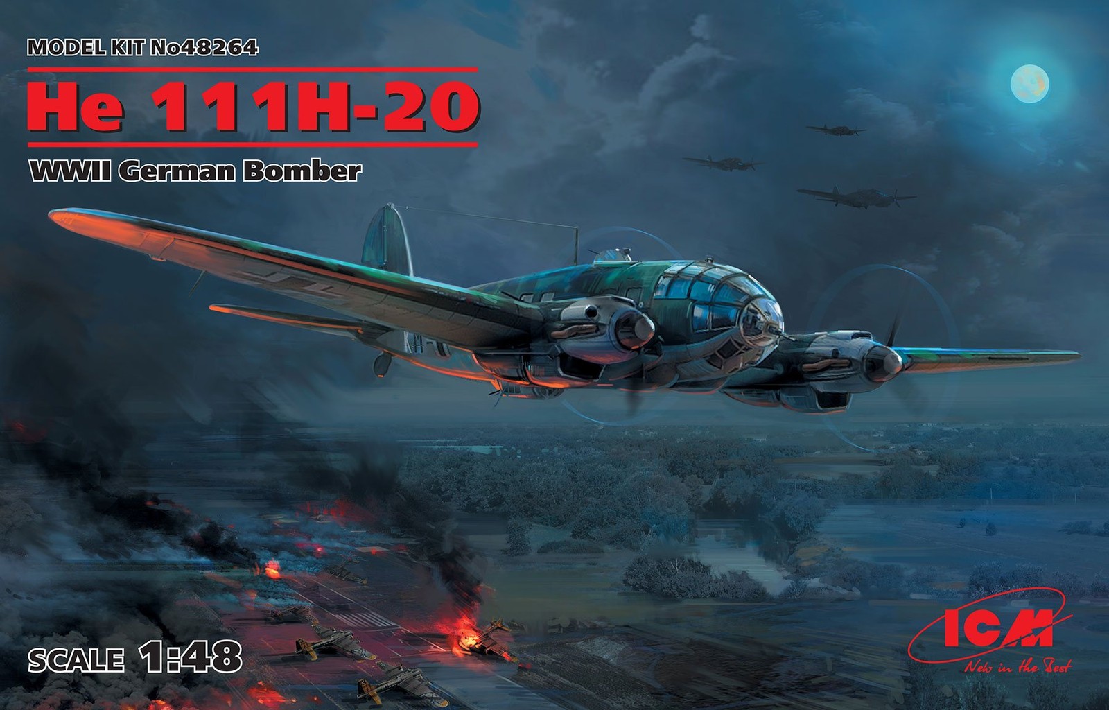 ICM 48264 - 1:48 WWII German Bomber He 111H-20 - New