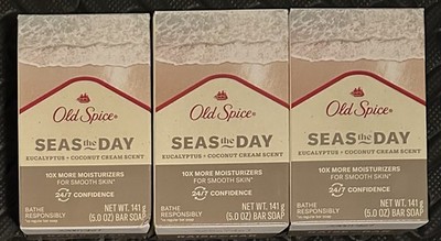 Old Spice Bar Soap Seas the Day Eucalyptus Coconut Cream, 5 Oz , Lot of 3