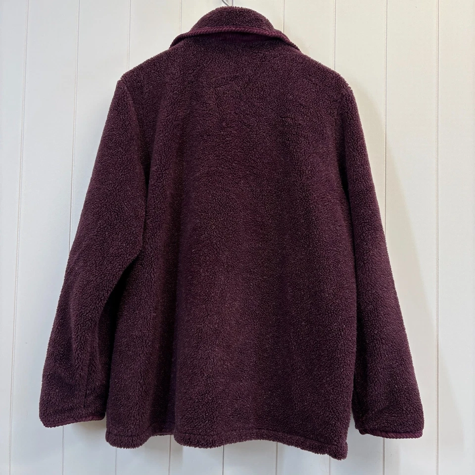 Chaqueta polar vintage reversible para mujer Grannycore bordada talla XL púrpura Foto 2 de 4