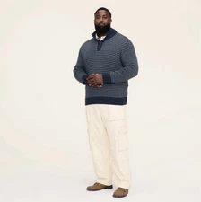 Men's Big Nordic Stitch Pullover Sweater - Woolrich Navy Blue 4XL