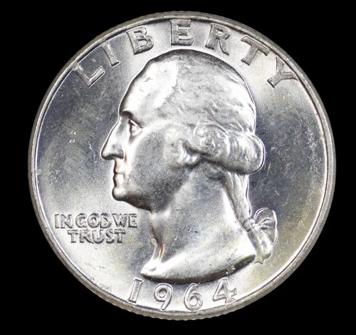 1964 P • Washington Quarter 25C - SUPERB BU+++ MINT-STATE - 90% Silver USA #3