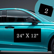 Black Blank Car Magnets with 40 Mils, 2 Pack 24 X 12 Car Door Magnet, Rounded