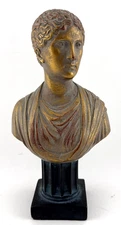 Vtg FAUSTINA the Younger Bust Sculpture Roman Empress Gilt Plaster Neoclassic