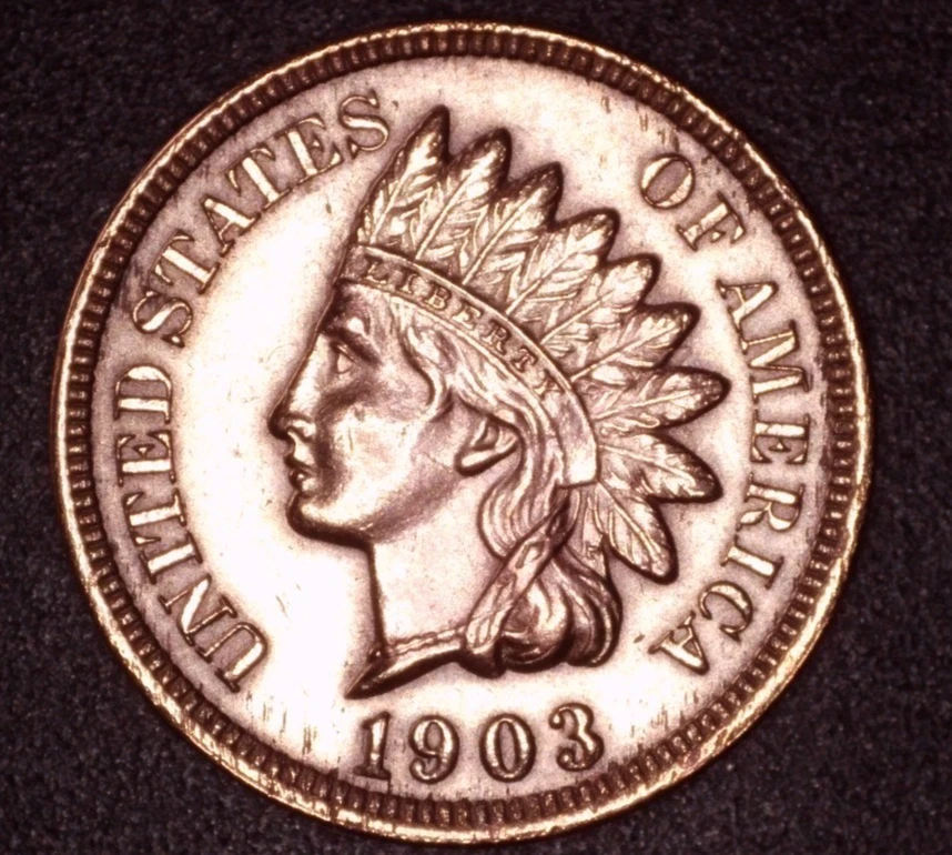 1903 Indian Head Cent - Uncirculated RED GEM - BEAUTIFUL COIN! - FREE SHIPPING - Image 3 of 4