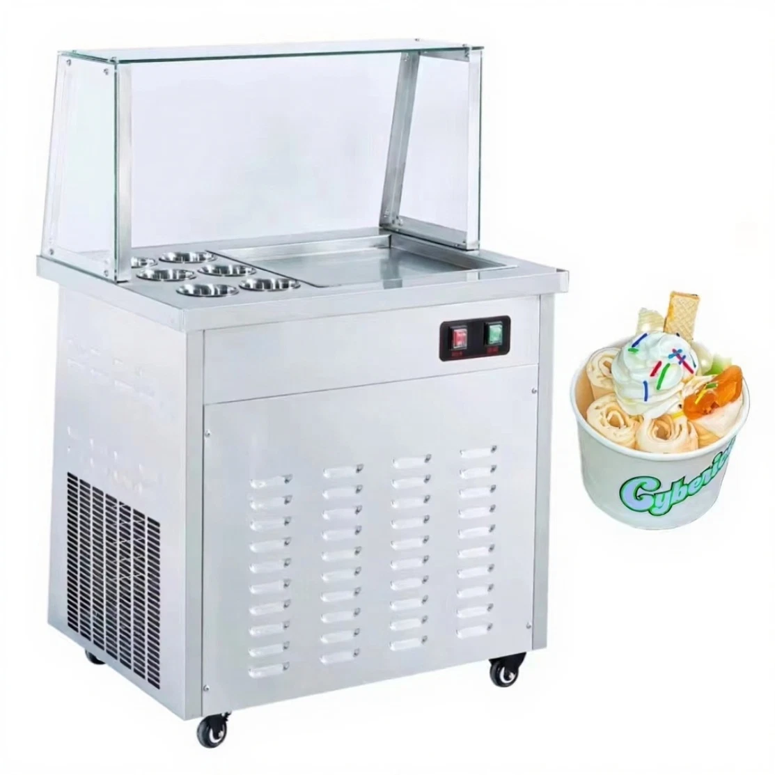 Commercial Rolled Fried Ice Cream Yogurt Food Cart Machine
Opens in a new window or tab