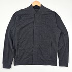 Z Zegna Mens XL Full Zip Gray Bomber Jacket Knit Stretch Casual Ermenegildo