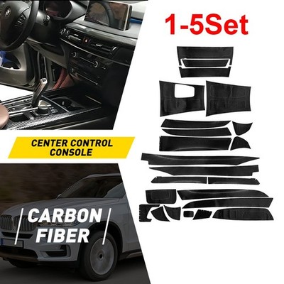 For 08-14 BMW X5 E70 X6 E71 Carbon Fiber Interior Front Decor Kit Covers 1-5Set