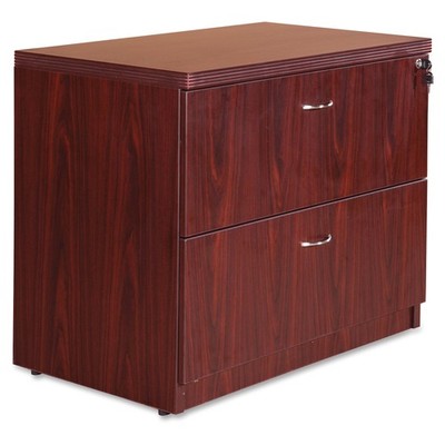 Lorell Chateau Srs Mahogany Laminate Desking - 22'' Width X 35'' Depth X 30''