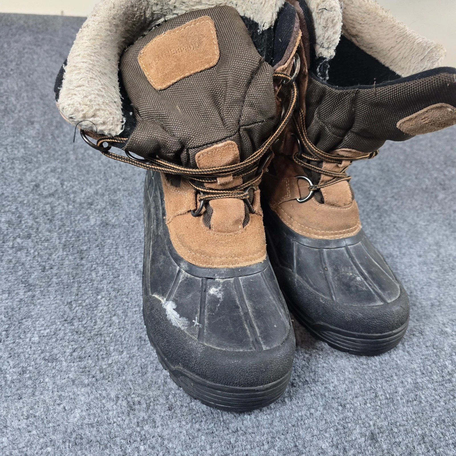 Weatherproof Mens 11M Insulated Winter Snow Boots Thinsulate Faux Fur Lined