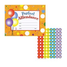 Perfect Attendance Stick To It Award Certificate 11x81/2 Inch School Kid