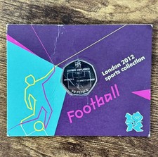 Football 50p - London 2012 Olympic Sports Coin Set by the Royal Mint Carded UNC