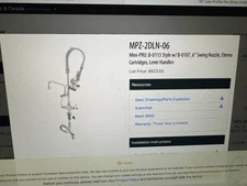 T&S Brass Deck Mount Mini Pre Rinse Faucet Commercial Faucet MSRP $989