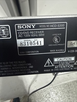 Sony HCD-S300 5.1 Channel Home Theater System w/Remote Subwoofer