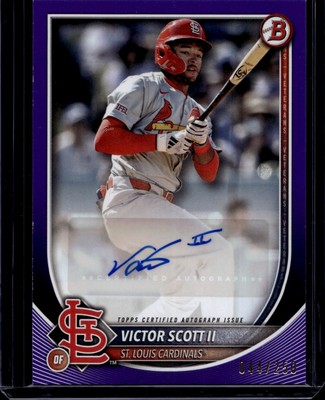 2025 Bowman Baseball Victor Scott #PRV-VS Purple Auto /250