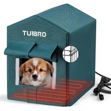 Heated Dog House Outdoor, Insulated and Weatherproof Iron Shelter for Feral a...