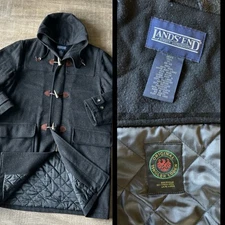 Lands’ End Tiroler Lodge vtg Duffle Coat Mens XLT Wool Toggle Jacket winter Hood