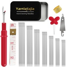 35 PCS Large Eye Hand Sewing Needles Stainless Steel Sharp 7 Sizes Embroidery...