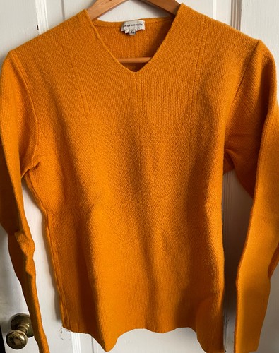 Dries Van Noten, Dries Van Noten Vintage Men S Vibrant Saffron Merino Wool Sweater VGC