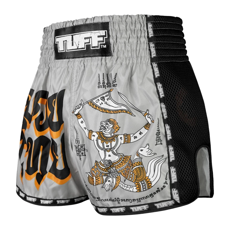 Pantalones Cortos de Boxeo Tuff Sport Retro Muay Thai Clásicos Corte Ajustado MMA Kickboxing Foto 2 de 4