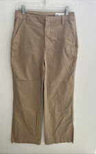 GAP Beige Khaki Flat Front Wide Leg Pants with Stretch Size 8