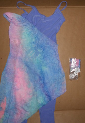 NWT Capri Unitard Lyrical costume 3 colors child sz Tiedye shelf lined Dance - Picture 8 of 12