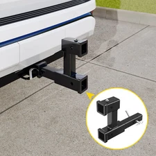 Double Hitch Receiver 2'' Inch Trailer Dual Hitch Extension Riser Hitch Adapter